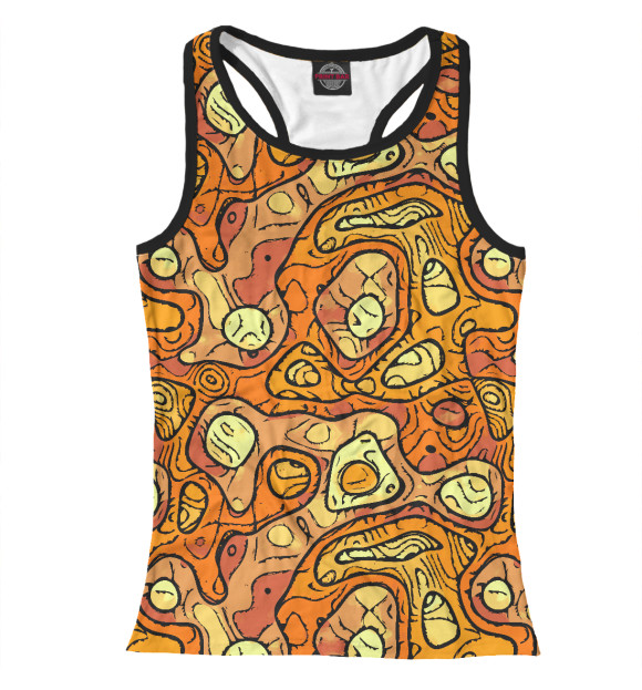 Женская майка-борцовка с изображением Оранжевая психоделика цвета Белый