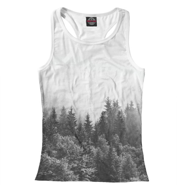 Женская майка-борцовка с изображением Тайга цвета Белый