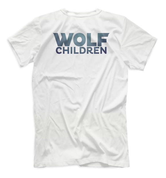 Мужская футболка с изображением Волчьи дети Амэ и Юки цвета Белый