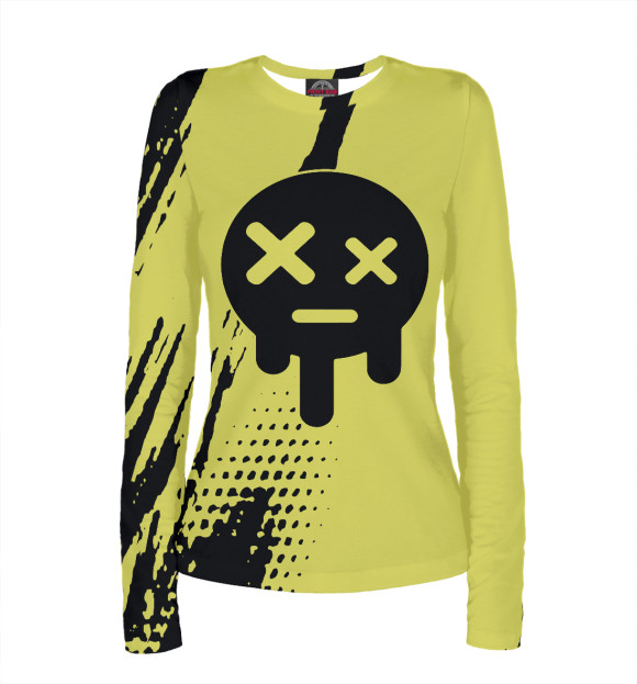 Женский лонгслив с изображением Эдгард/рисунок на футболке цвета Белый