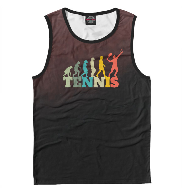 Мужская майка с изображением Tennis цвета Белый