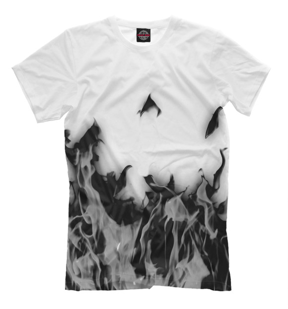 Мужская футболка с изображением Дым & Огонь цвета Белый