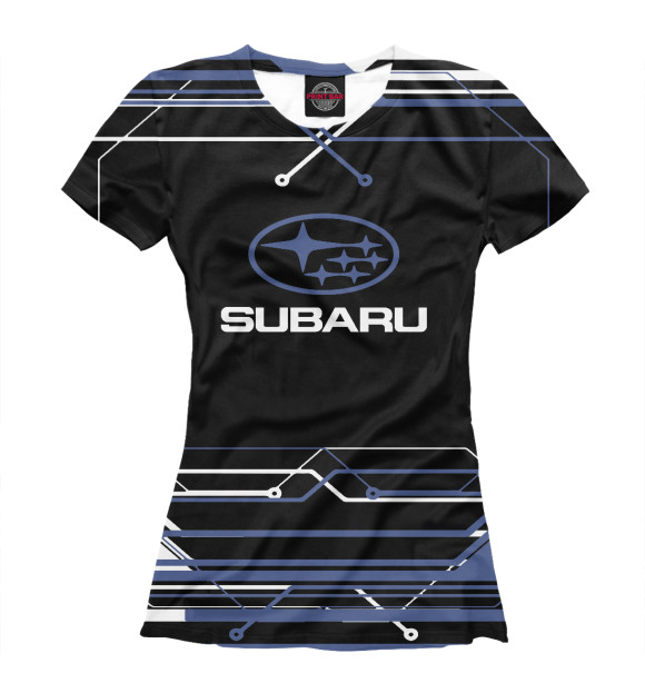 Футболка для девочек с изображением Subaru цвета Белый