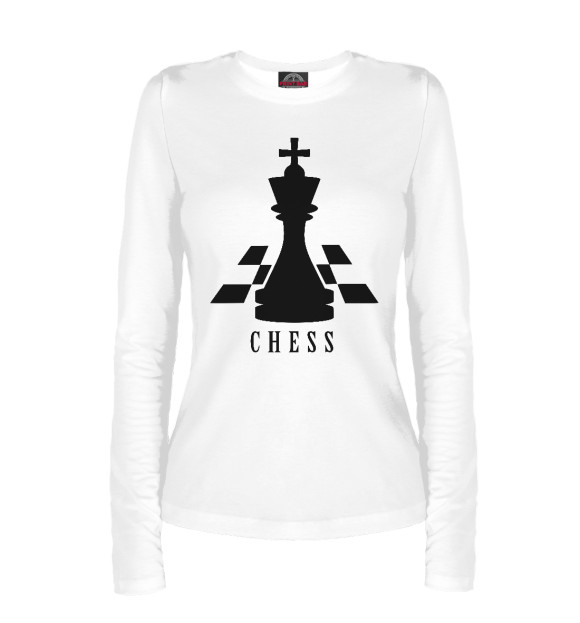 Женский лонгслив с изображением Chess цвета Белый