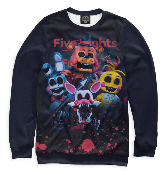 Свитшот для девочек с изображением Five Nights at Freddy's цвета Белый