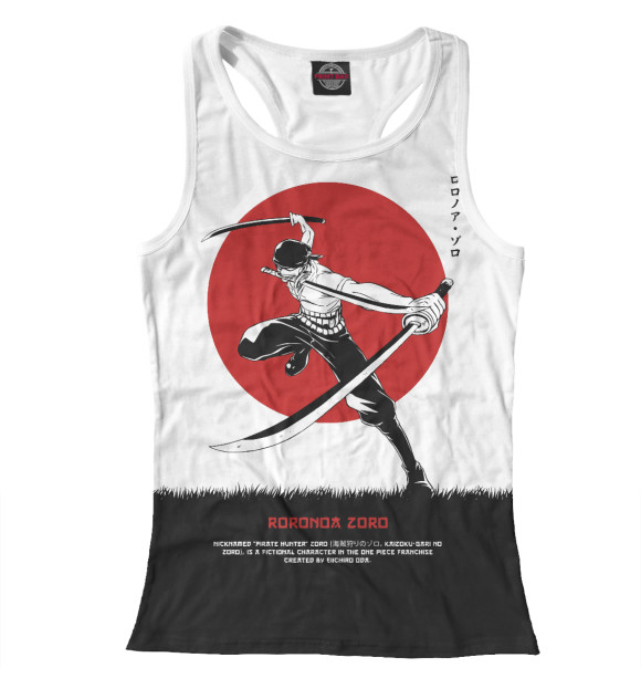 Женская майка-борцовка с изображением One Piece Большой куш цвета Белый