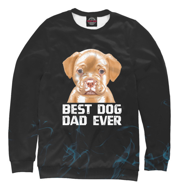 Мужской свитшот с изображением Best Dog Dad Ever цвета Белый