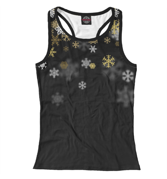 Женская майка-борцовка с изображением Снежинки цвета Белый