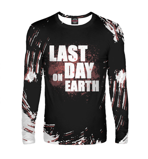 Мужской лонгслив с изображением LAST DAY ON EARTH цвета Белый