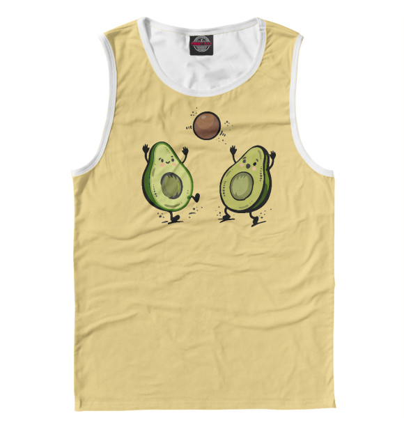 Мужская майка с изображением С авокадо мультяшками цвета Белый