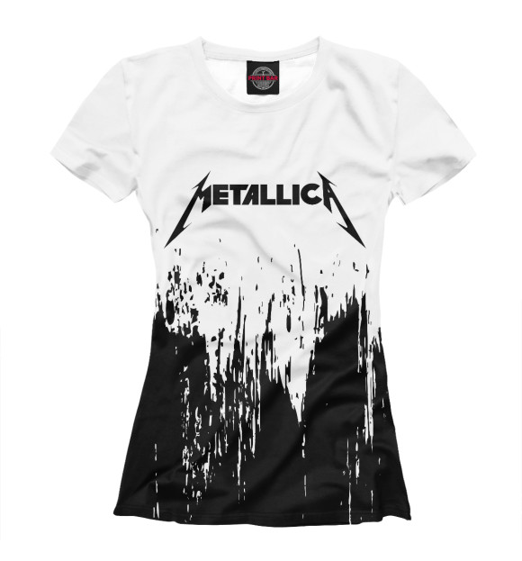 Женская футболка с изображением Metallica / Металлика цвета Белый