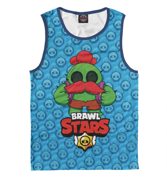 Майка для мальчика с изображением Brawl Stars Spike цвета Белый