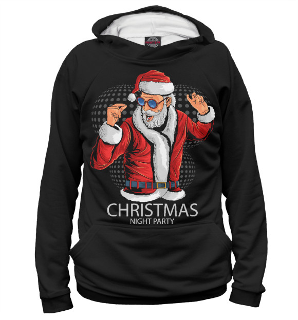 Мужское худи с изображением CHRISTMAS цвета Белый