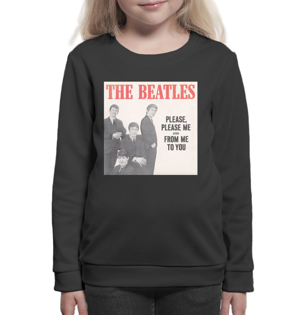 Свитшот для девочек с изображением The Beatles - Please Please Me цвета Белый