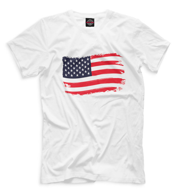 Мужская футболка с изображением Флаг цвета Белый