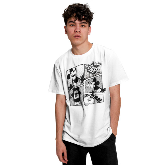 Мужская футболка с изображением Пароходик Вилли комикс цвета Белый