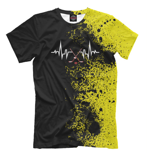 Футболка для мальчиков с изображением Hockey Player Heartbeat цвета Белый