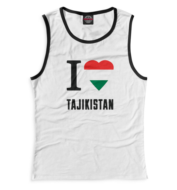 Майка для девочки с изображением I love Tajikistan цвета Белый