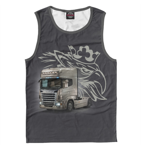 Майка для мальчика с изображением SCANIA \ Дальнобойщик цвета Белый