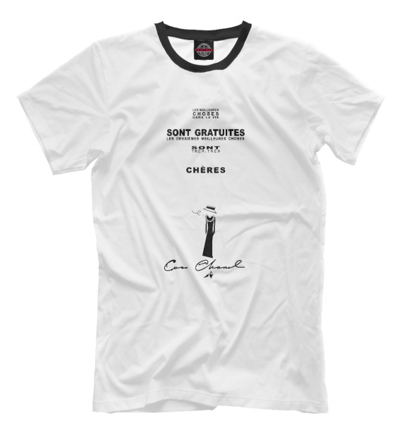Мужская футболка с изображением Coco Chanel \ цвета Белый