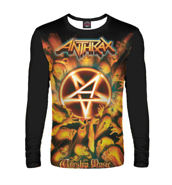 Мужской лонгслив с изображением Anthrax цвета Белый