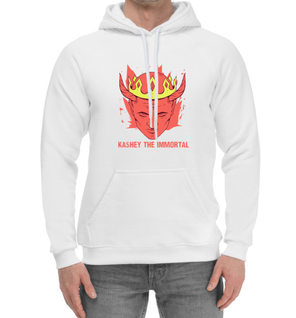 Мужской хлопковый худи с изображением Кащей Бессмертный цвета Белый