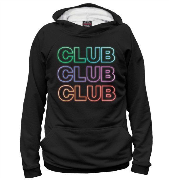 Женское худи с изображением CLUB цвета Белый