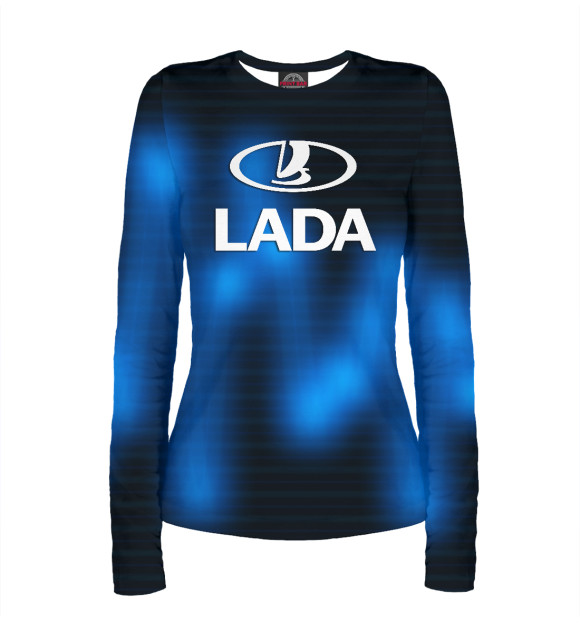 Женский лонгслив с изображением LADA | ЛАДА цвета Белый