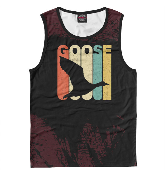 Мужская майка с притом Vintage Retro Style Goose цвета Белый Мужская майка с изображением Vintage Retro Style Goose цвета Белый