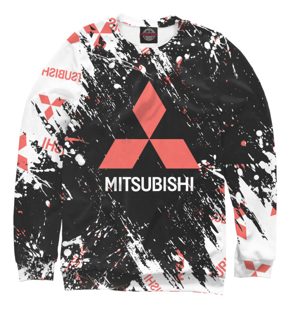 Свитшот для мальчиков с изображением Mitsubishi цвета Белый