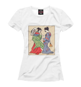 Женская футболка Японские Гейши Укиё-э