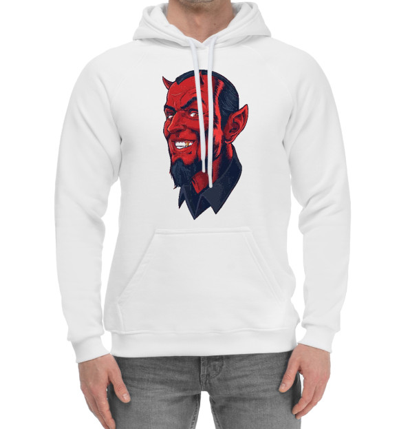 Мужской хлопковый худи с изображением Ацкий Сотона цвета Белый