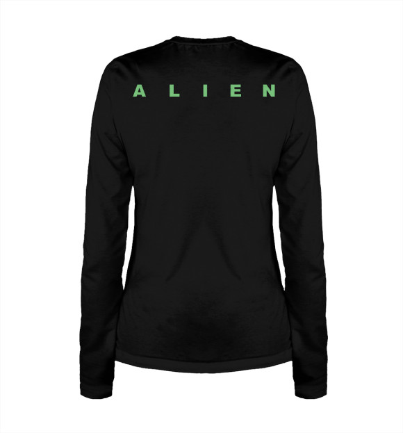 Женский лонгслив с изображением Alien цвета Белый
