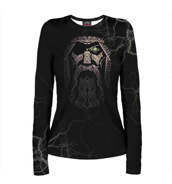 Женский лонгслив с изображением Odin цвета Белый