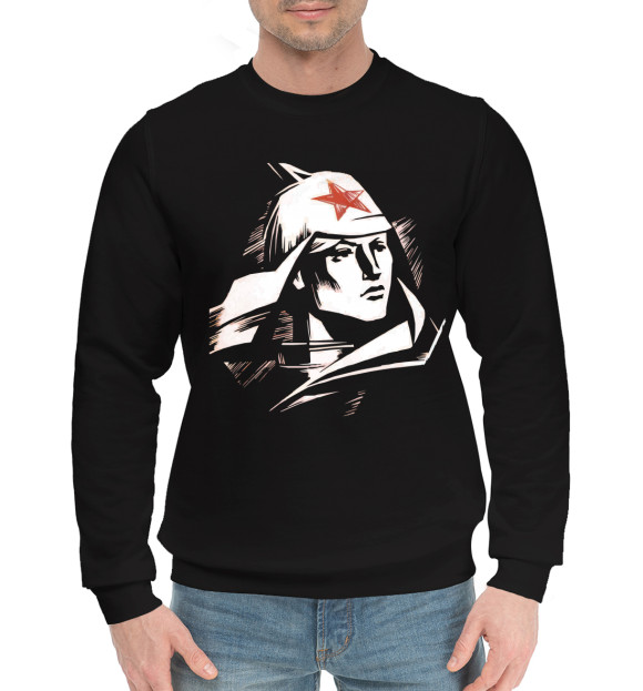 Мужской хлопковый свитшот с изображением Красная гвардия цвета Черный