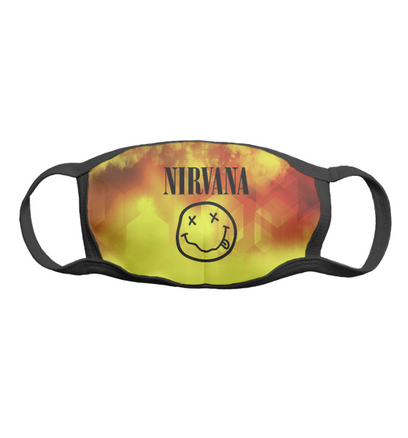 Маска тканевая с притом Nirvana | Нирвана цвета Белый Маска тканевая с изображением Nirvana | Нирвана цвета Белый