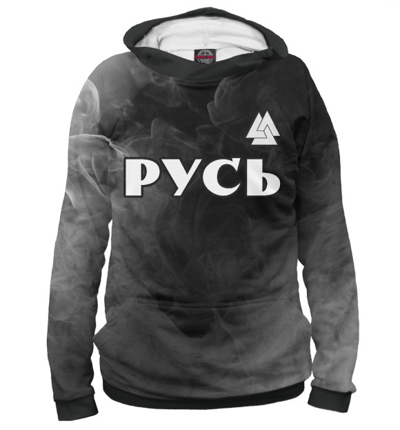 Женское худи с изображением Русь - Валькнут цвета Белый