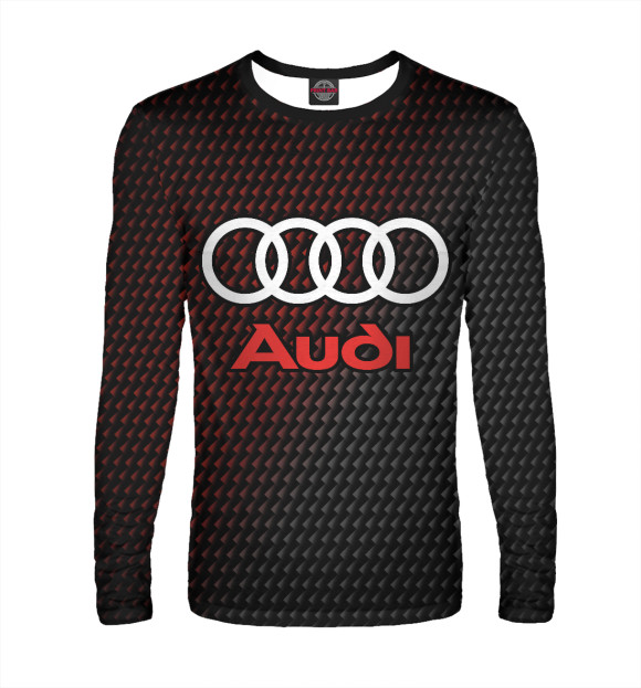 Мужской лонгслив с изображением Audi / Ауди цвета Белый