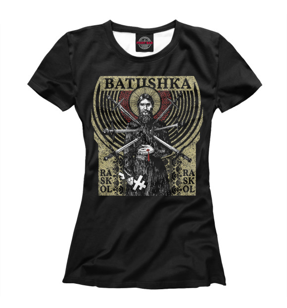 Женская футболка с изображением Batushka цвета Белый