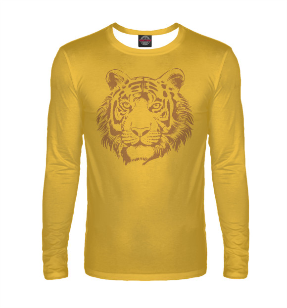 Мужской лонгслив с изображением Retro Tiger цвета Белый