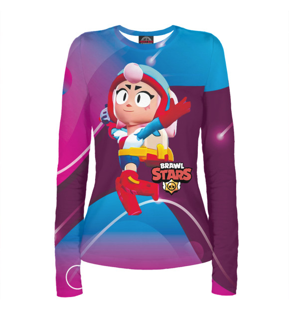 Женский лонгслив с изображением Джанет Janet BrawlStars цвета Белый