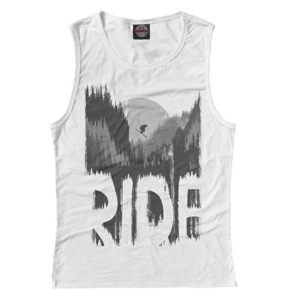 Майка для девочки с изображением Ride ski цвета Белый