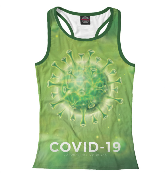 Женская майка-борцовка с изображением COVID-19 цвета Белый