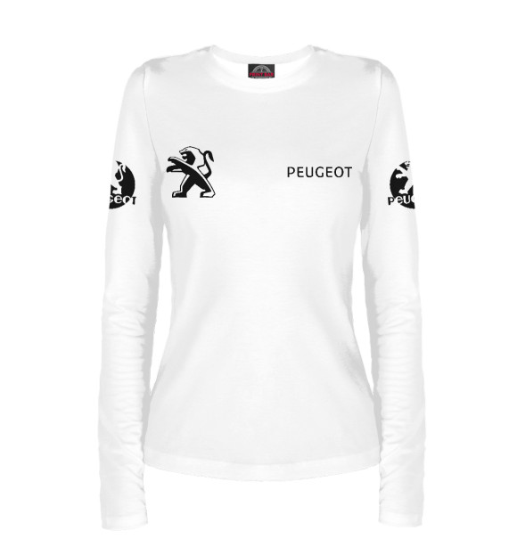 Женский лонгслив с изображением Peugeot цвета Белый