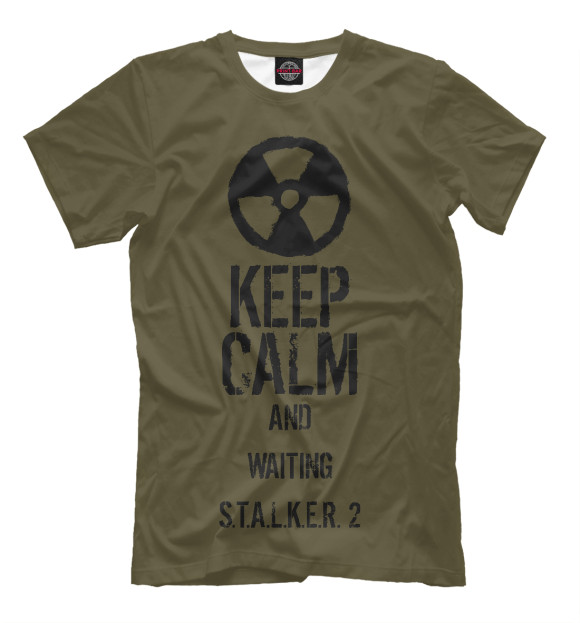 Мужская футболка с изображением Keep calm.. цвета Белый