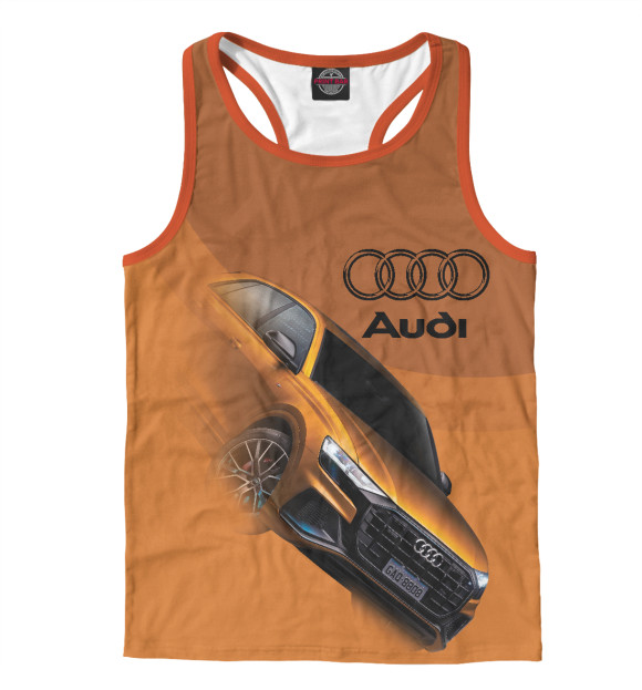 Мужская майка-борцовка с изображением Audi цвета Белый