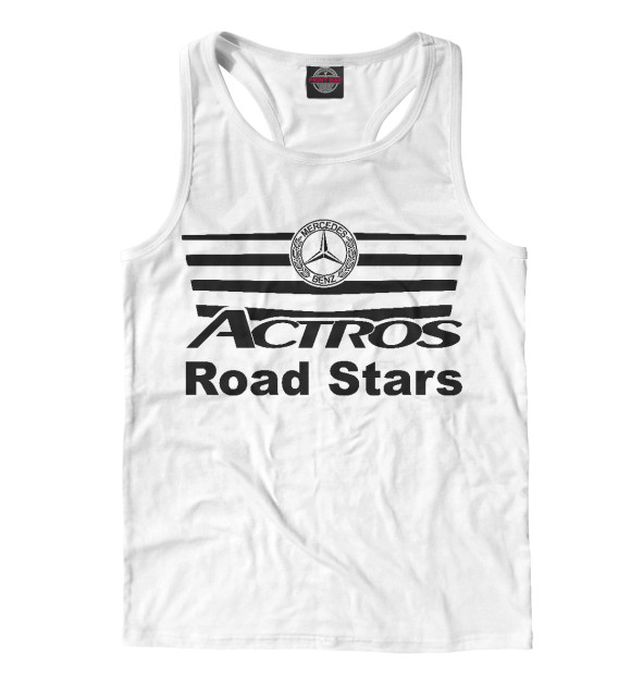 Мужская майка-борцовка с изображением Actros цвета Белый
