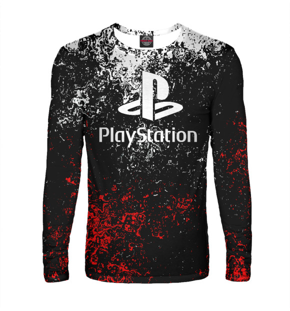 Мужской лонгслив с изображением Playstation цвета Белый