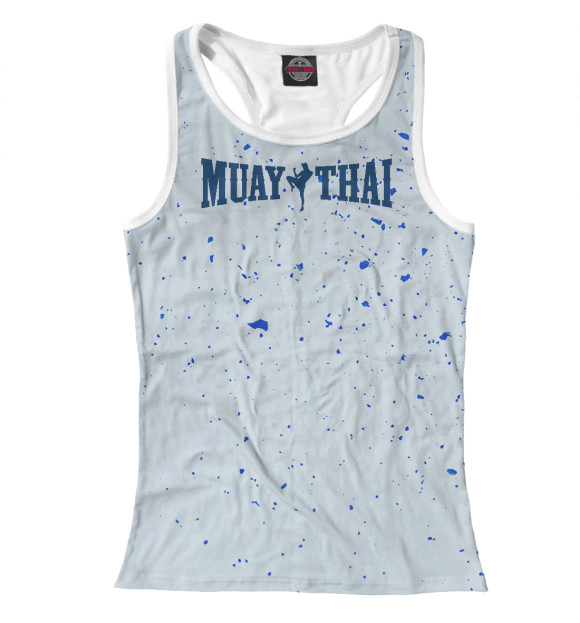 Женская майка-борцовка с изображением Muay Thai Logo цвета Белый