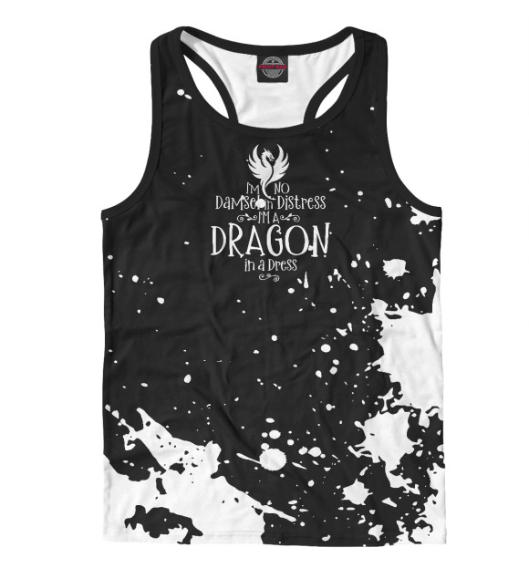 Мужская майка-борцовка с изображением I'm No Damsel In Distress цвета Белый